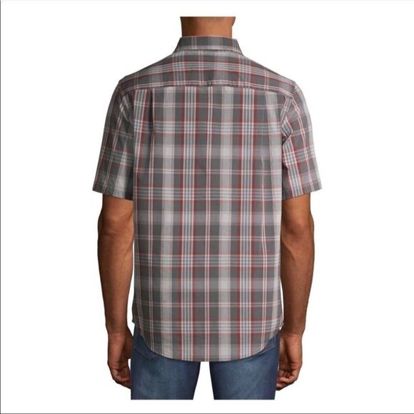 🆕George Men’s Plaid Poplin Short Sleeve Shirt - Picture 4 of 6